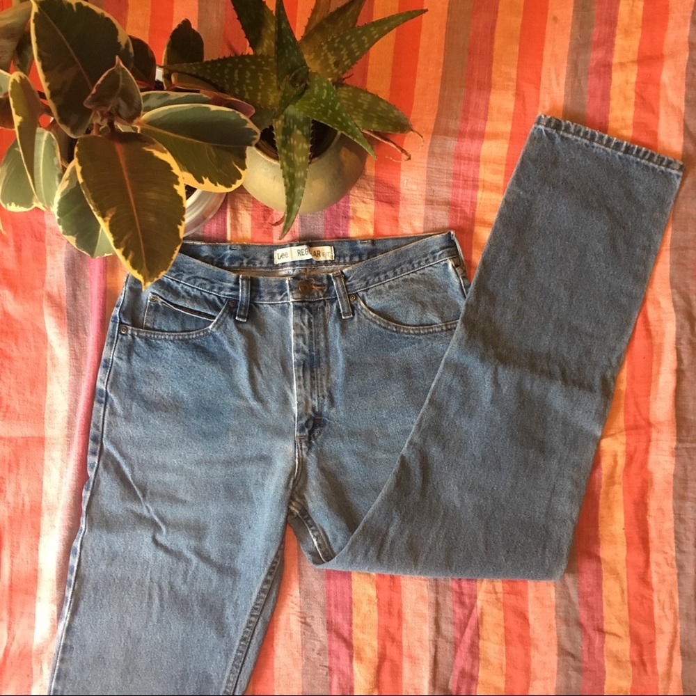 Vintage Medium Wash Lee Straight Leg Jeans Size 34